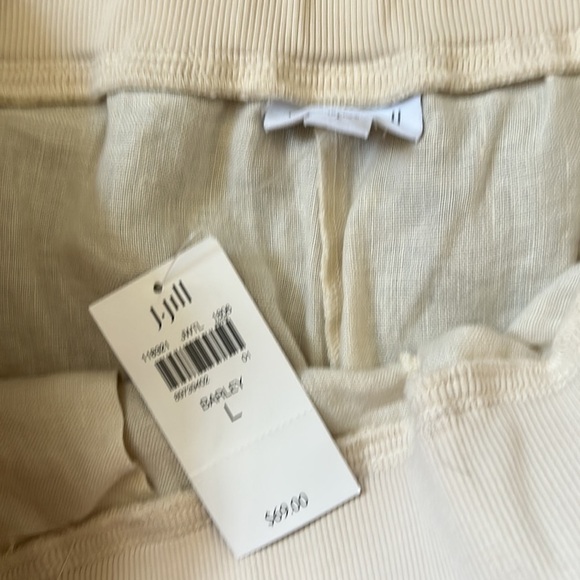 JJILL love linen Wide Leg linen beige pull on pants LARGE NWT - Picture 7 of 8